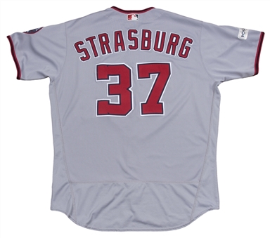 2017 Stephen Strasburg Game Used & Photo Matched Washington Nationals Road Jersey Used For 5 Games - All Wins! (MLB Authenticated & Sports Investors)